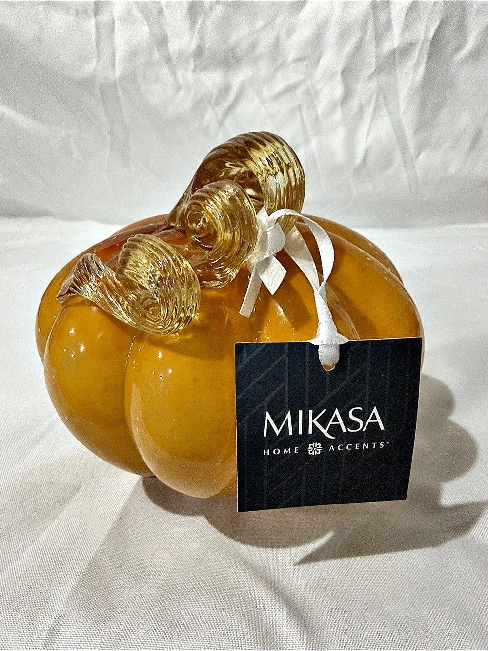 Mikasa Home Accents Glass Pumpkin 6" Orange